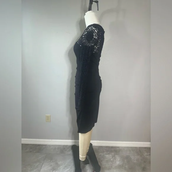 Nicole Miller Dress Size L Women's Black Casual Lace Stretch Party Weddi…